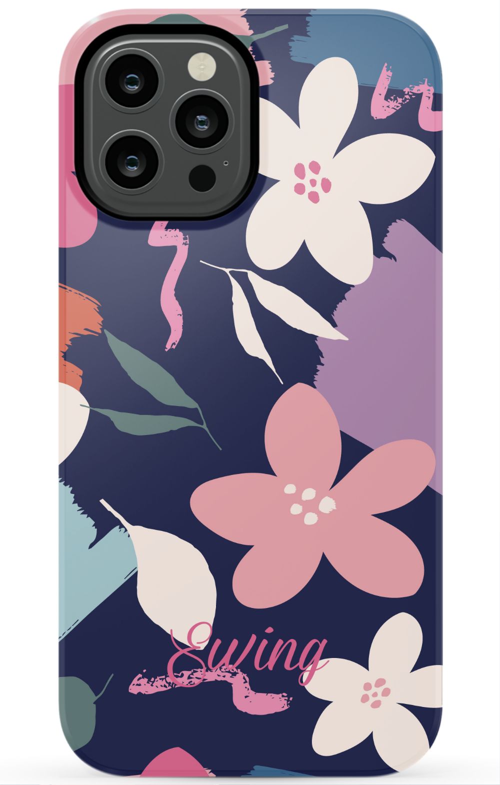 Navy Floral iPhone Case