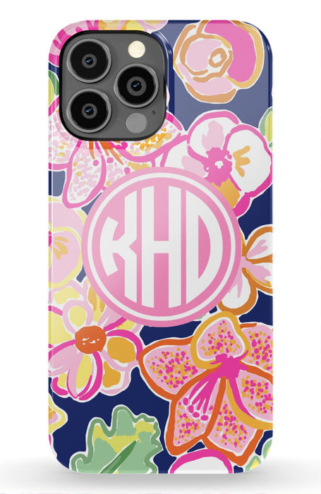 Preppy Floral Monogram Phone Case