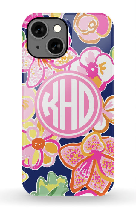 Preppy Floral Monogram Phone Case