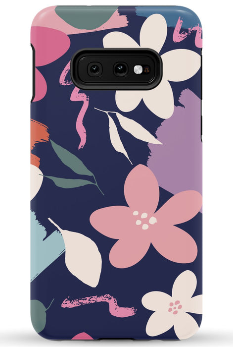 Navy Floral Samsung Phone Case