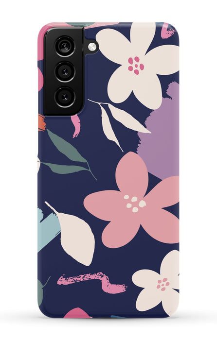 Navy Floral Samsung Phone Case