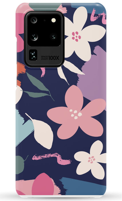 Navy Floral Samsung Phone Case