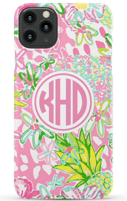 Pink Preppy Pineapple iPhone Case