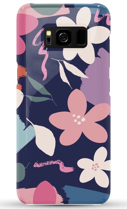 Navy Floral Samsung Phone Case