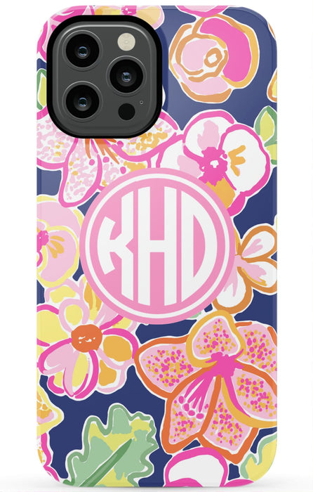 Preppy Floral Monogram Phone Case