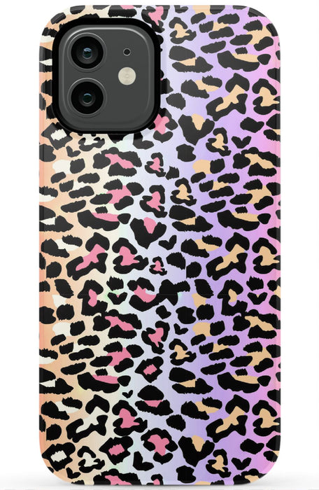 Rainbow Ombre Leopard iPhone Case
