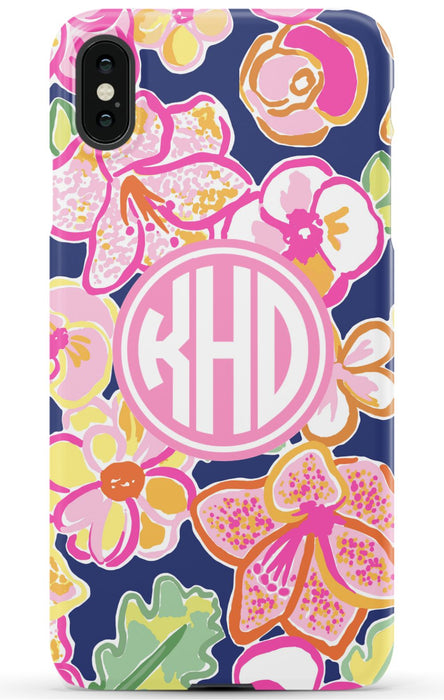 Preppy Floral Monogram Phone Case