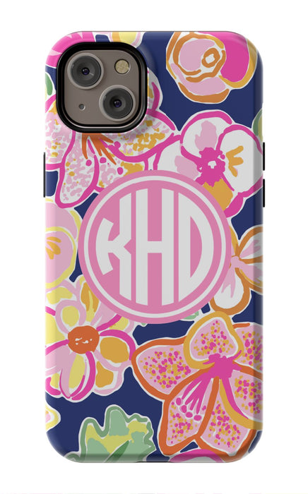 Preppy Floral Monogram Phone Case