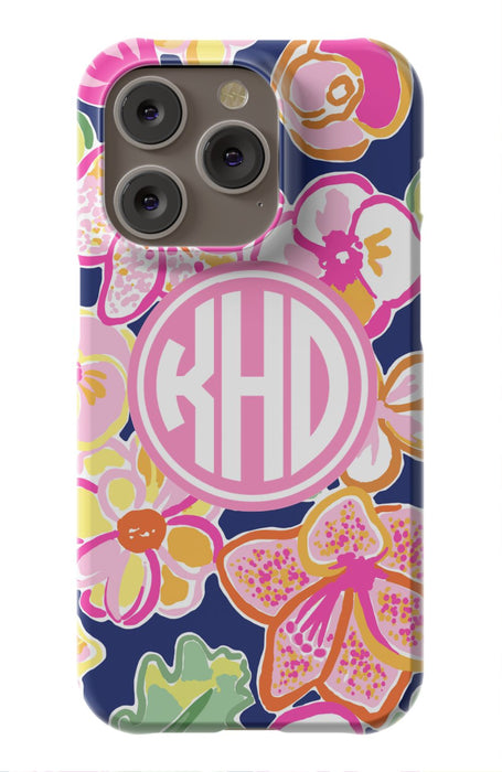Preppy Floral Monogram Phone Case