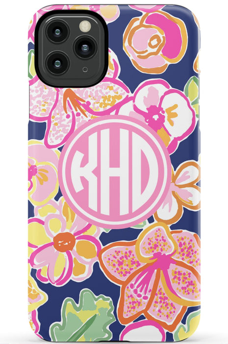 Preppy Floral Monogram Phone Case