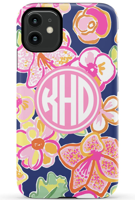 Preppy Floral Monogram Phone Case