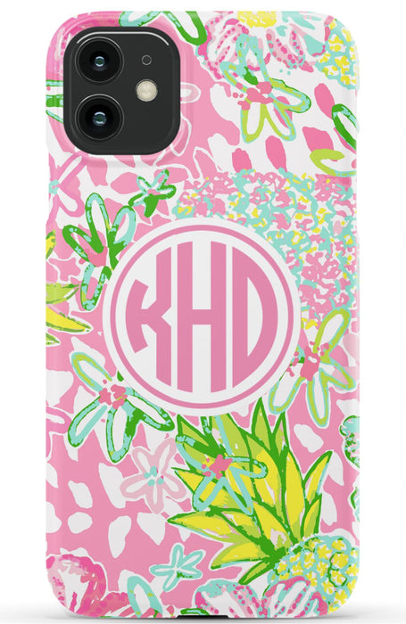 Pink Preppy Pineapple iPhone Case