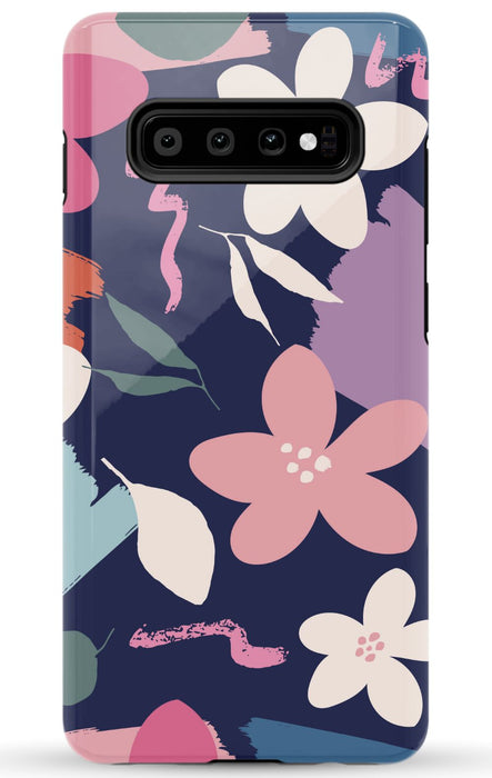 Navy Floral Samsung Phone Case