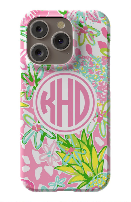 Pink Preppy Pineapple iPhone Case