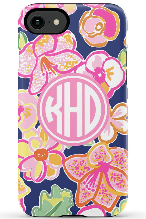 Preppy Floral Monogram Phone Case