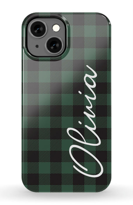 Green Buffalo Plaid iPhone Case