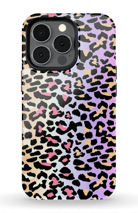 Rainbow Ombre Leopard iPhone Case