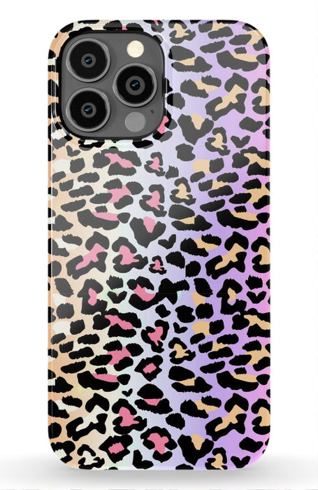 Rainbow Ombre Leopard iPhone Case