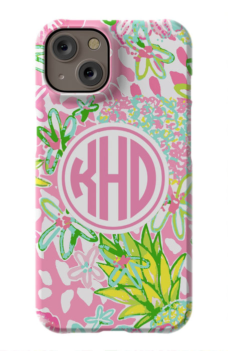 Pink Preppy Pineapple iPhone Case