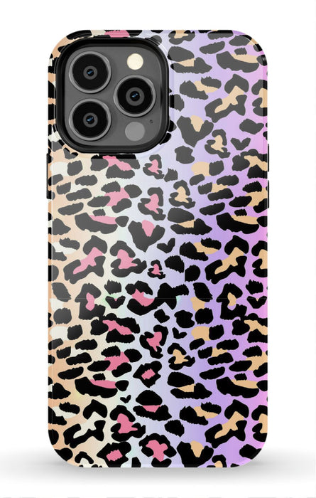 Rainbow Ombre Leopard iPhone Case