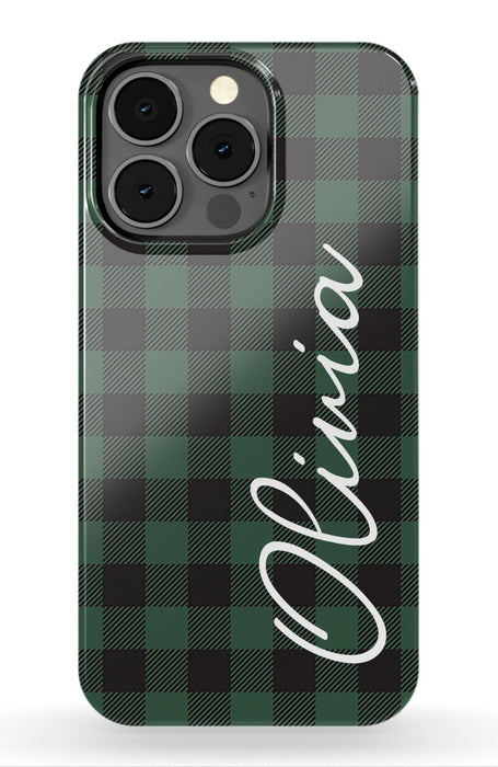 Green Buffalo Plaid iPhone Case