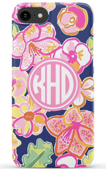 Preppy Floral Monogram Phone Case