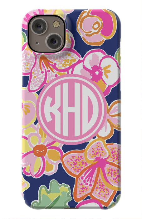 Preppy Floral Monogram Phone Case