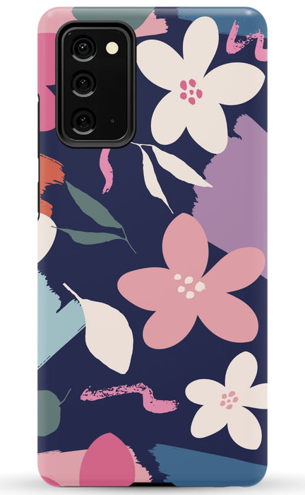 Navy Floral Samsung Phone Case