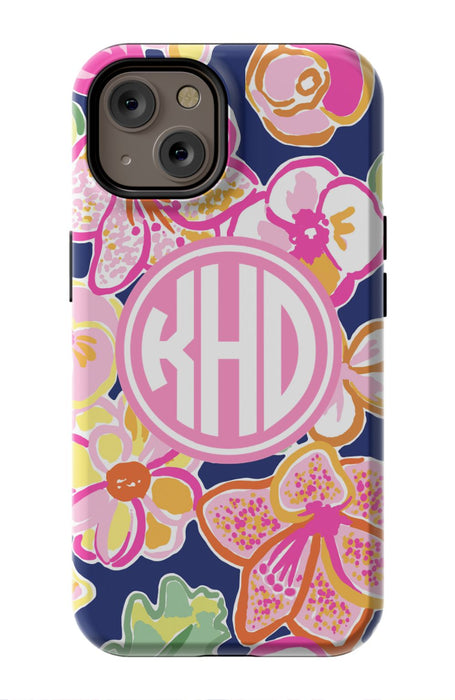 Preppy Floral Monogram Phone Case