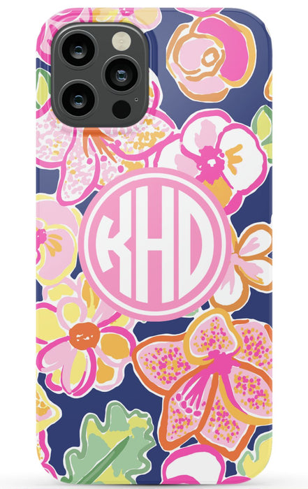 Preppy Floral Monogram Phone Case