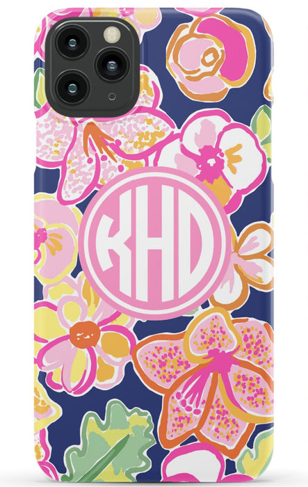 Preppy Floral Monogram Phone Case