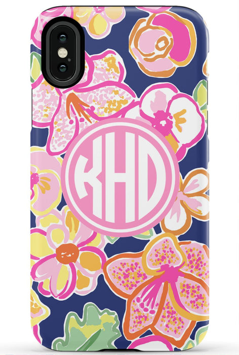 Preppy Floral Monogram Phone Case