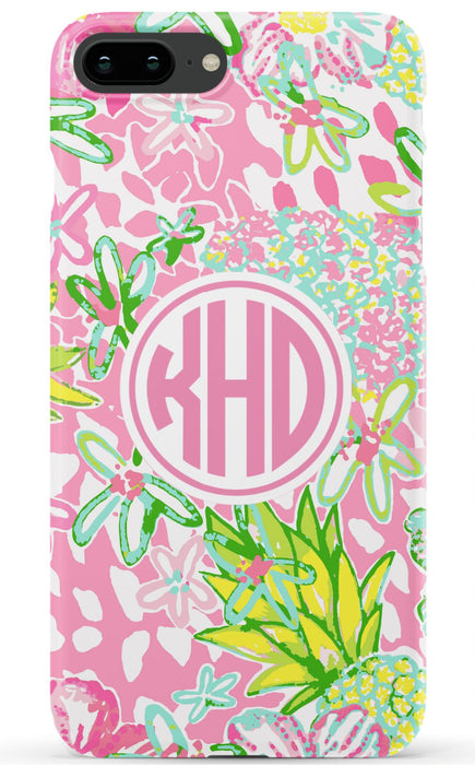 Pink Preppy Pineapple iPhone Case