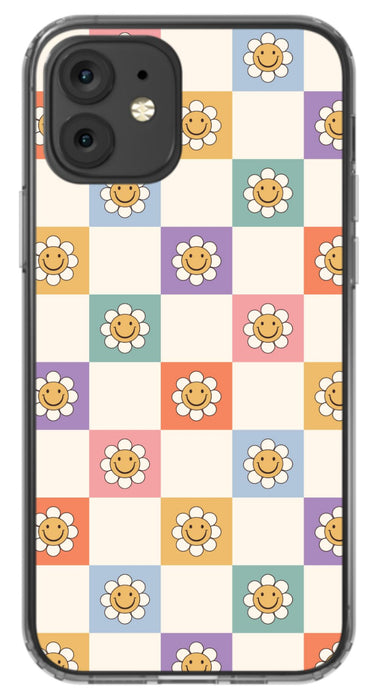 Retro Smiley Checkerboard Phone Case