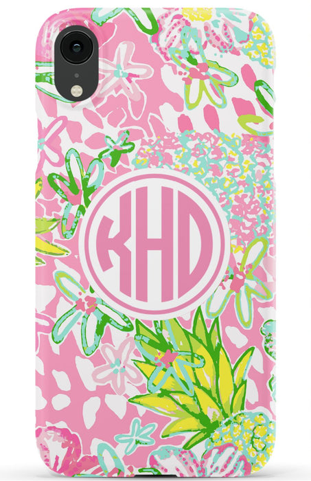 Pink Preppy Pineapple iPhone Case