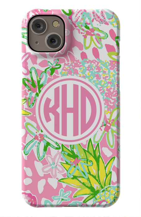 Pink Preppy Pineapple iPhone Case