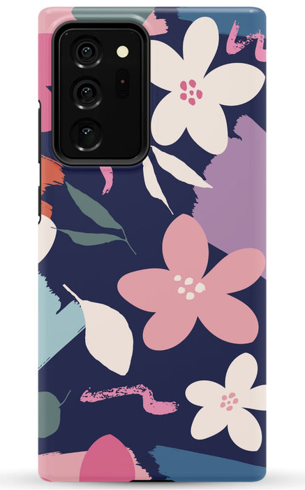 Navy Floral Samsung Phone Case