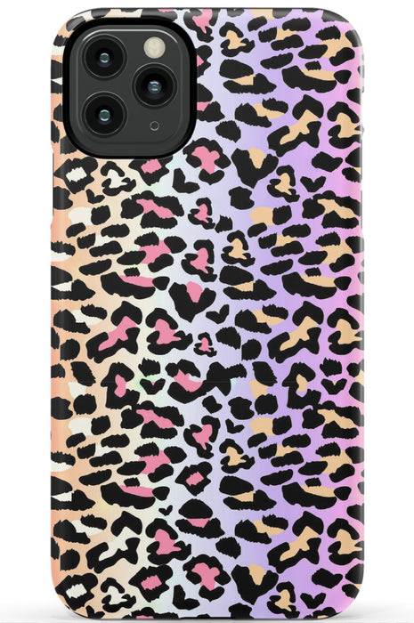 Rainbow Ombre Leopard iPhone Case