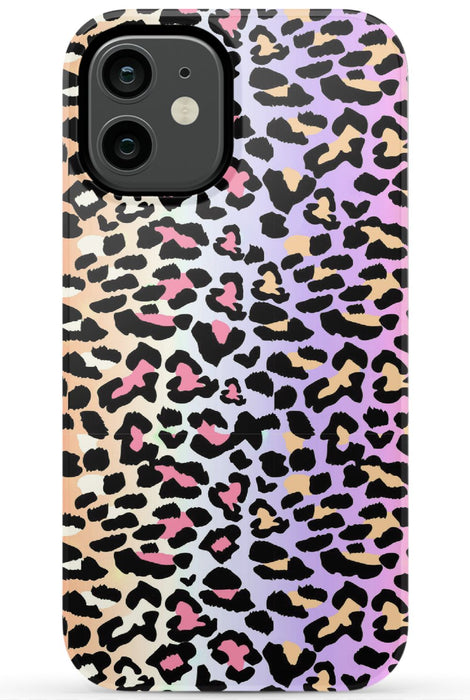 Rainbow Ombre Leopard iPhone Case