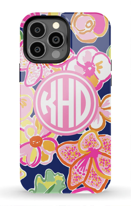 Preppy Floral Monogram Phone Case