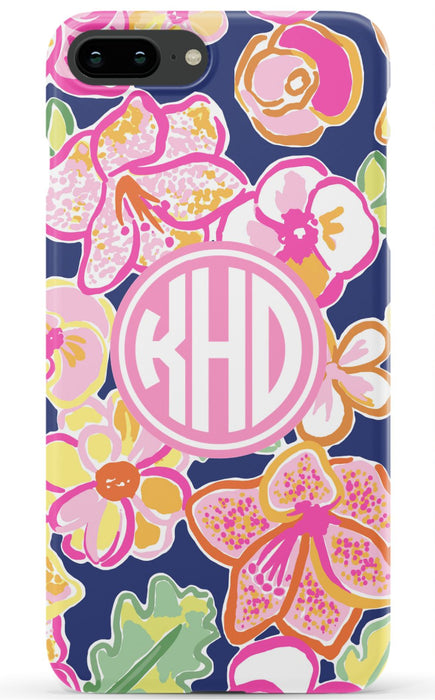 Preppy Floral Monogram Phone Case