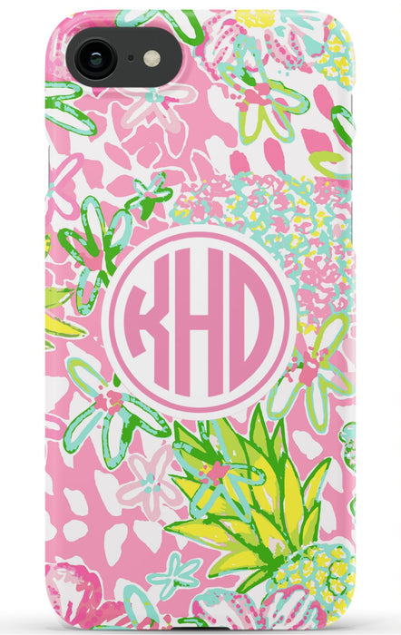 Pink Preppy Pineapple iPhone Case