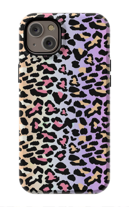 Rainbow Ombre Leopard iPhone Case