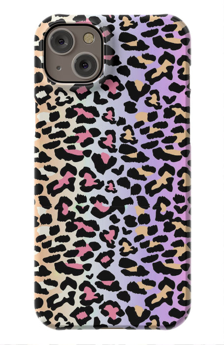 Rainbow Ombre Leopard iPhone Case