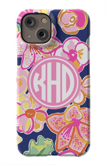 Preppy Floral Monogram Phone Case