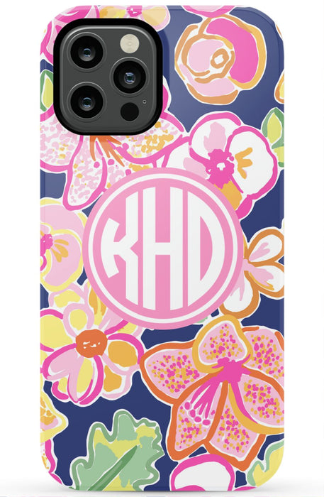 Preppy Floral Monogram Phone Case