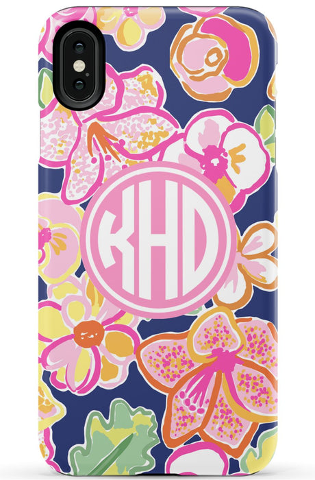 Preppy Floral Monogram Phone Case