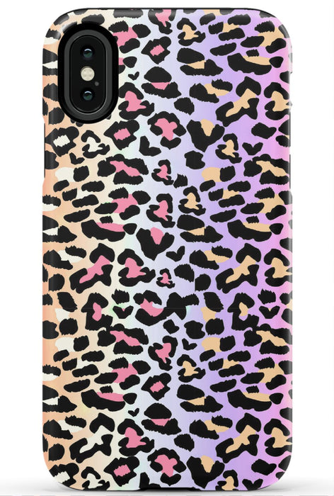 Rainbow Ombre Leopard iPhone Case