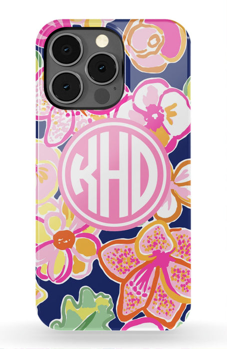Preppy Floral Monogram Phone Case