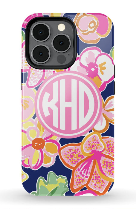 Preppy Floral Monogram Phone Case